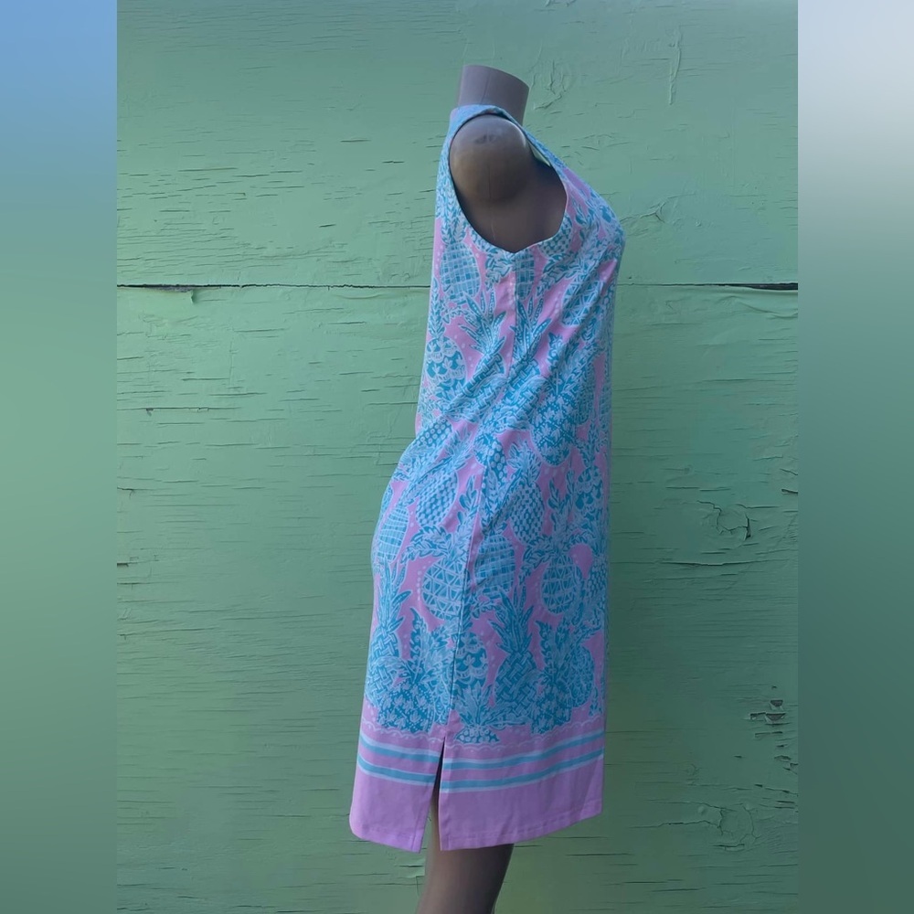 Barbara Erickson Pink and Blue Pineapple Dress - Picture 3 of 6